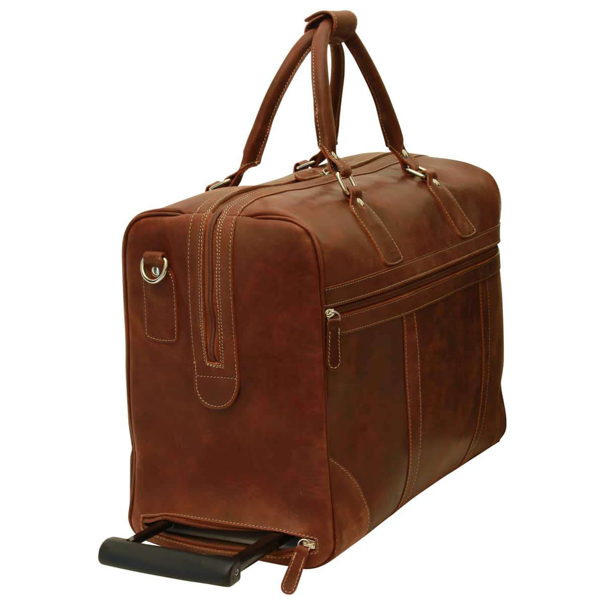 Oiled Calfskin leather duffel bag - Chestnut | 001561CA US | Old Angler ...