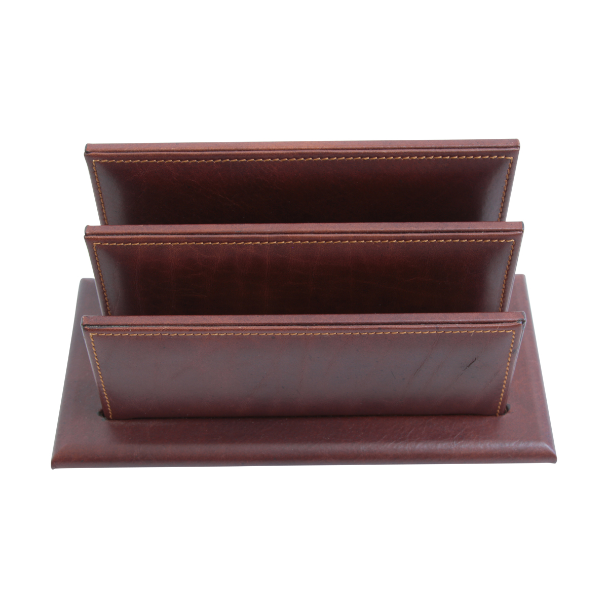 Leather desk envelope holder | 754905MA US | Old Angler Firenze