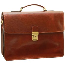 Genuine Leather Brown Mild Laptop Zip Workbag - Ambur Online Leathers